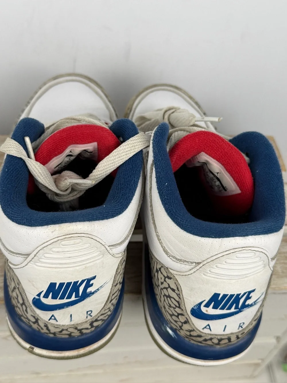 Nike Air Jordan 3 RetroTrue Blue sneakers elephant print overlays kids size 4.5Y